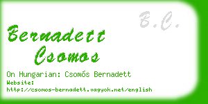 bernadett csomos business card